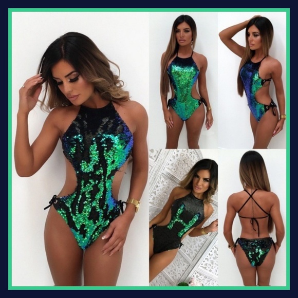 Boutique Other - New! Trending Sexy Sequenced Swimsuit/Bodysuit